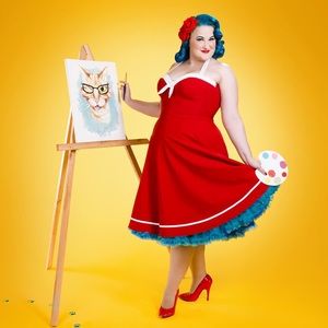 Pinup Girl Clothing Red Sailor Dress